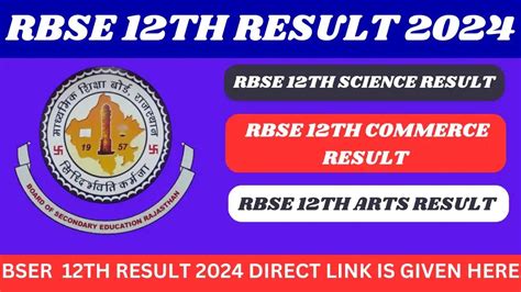 RBSE 12th (Arts, Science, Commerce) Result 2019 .